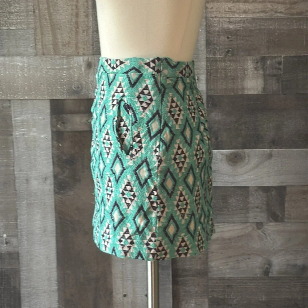 Lovemarker mini skirt small festival boho chic diamond embroidery Mermaidcore